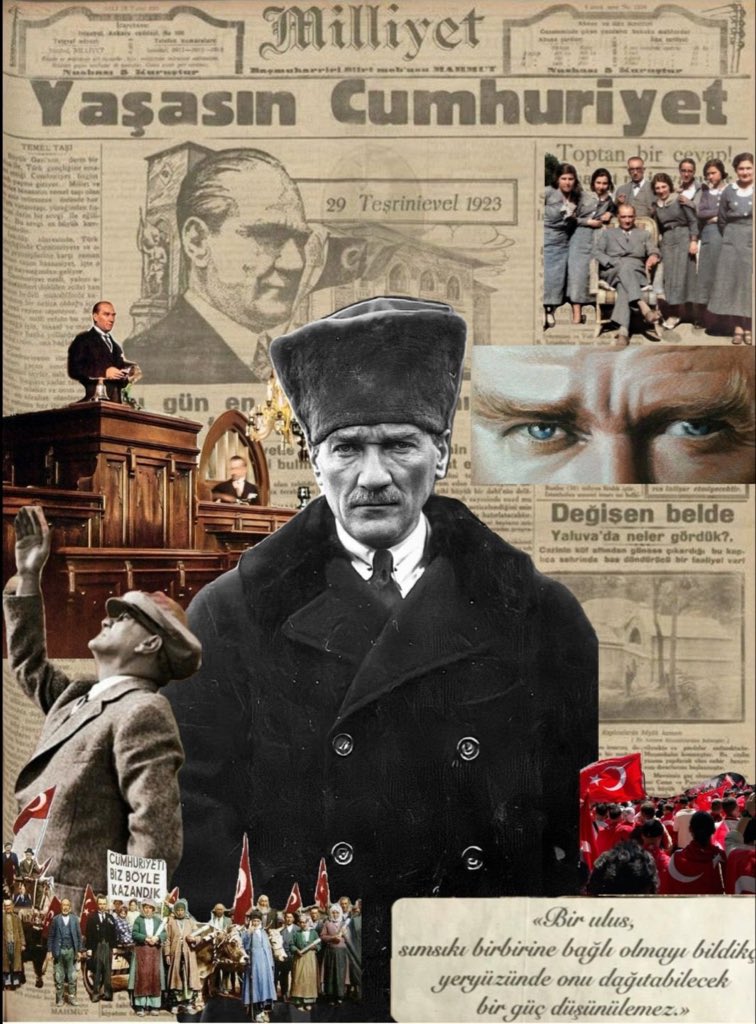 29 Ekim 1923’te Mustafa Kemal Atatürk’ün önderliğinde Türkiye Büyük Millet Meclisinde cumhuriyetin ilan edilmesi, cumhuriyetin kuruluşu ve 29 Ekim coşkusu